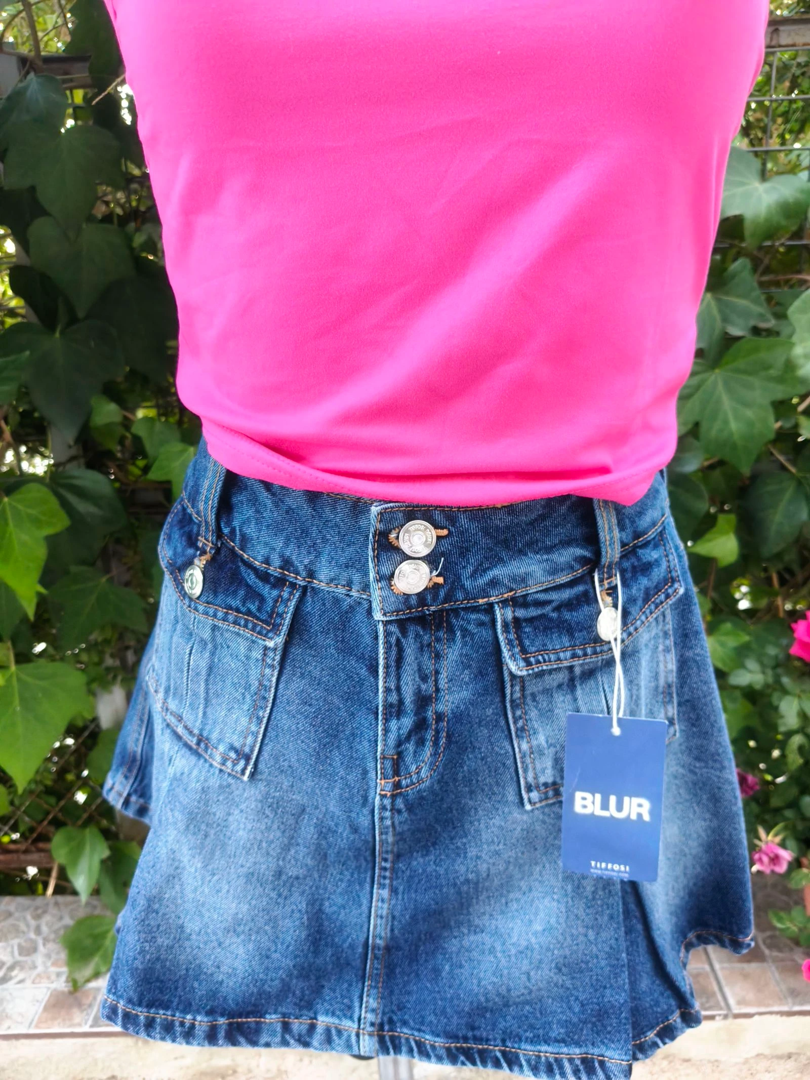 Falda vaquera mini plisada TIFFOSI (Talla L) - ¡Nueva con etiquetas!  – photo 3